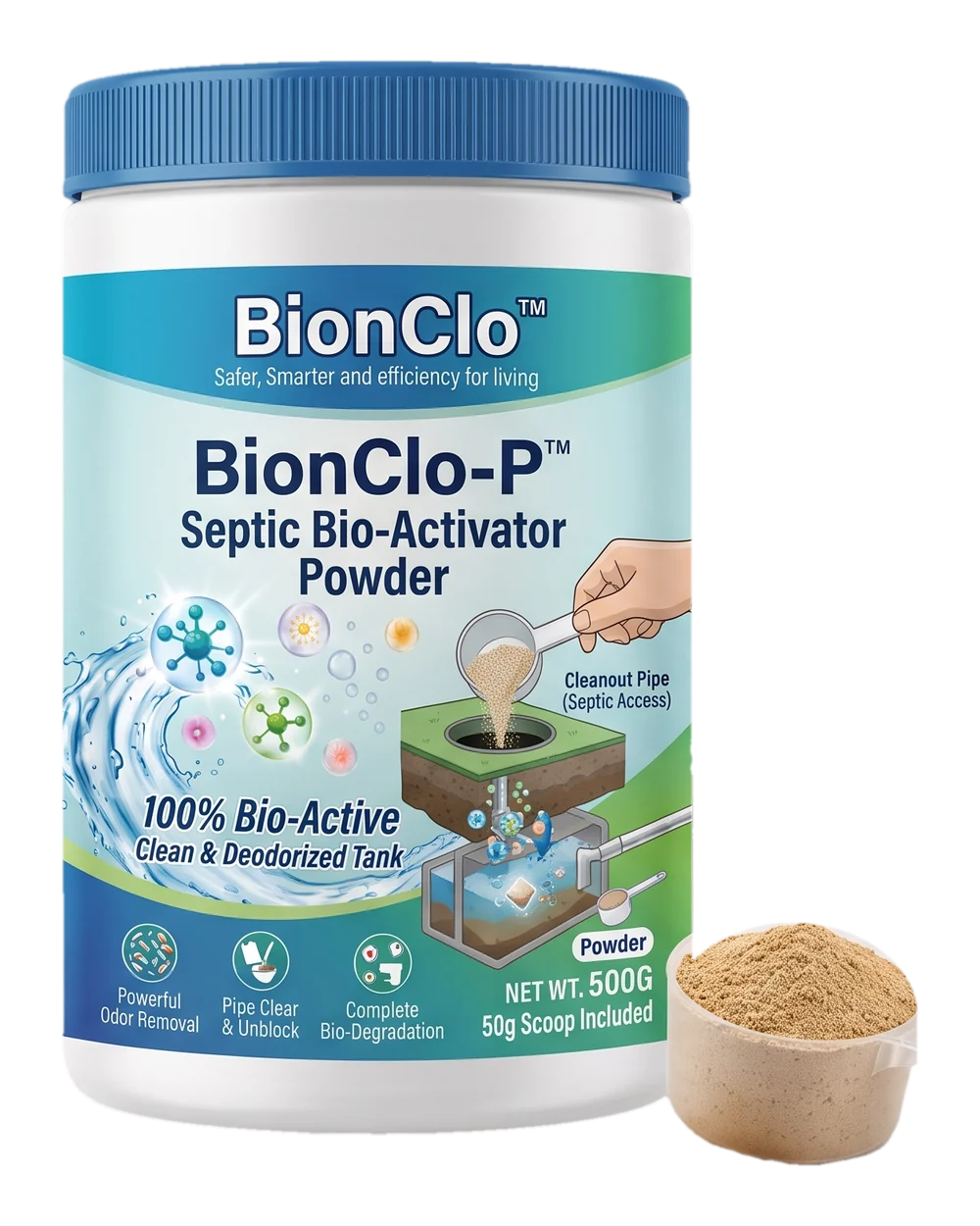 BionClo-P 強效化糞池生物粉罐裝包裝